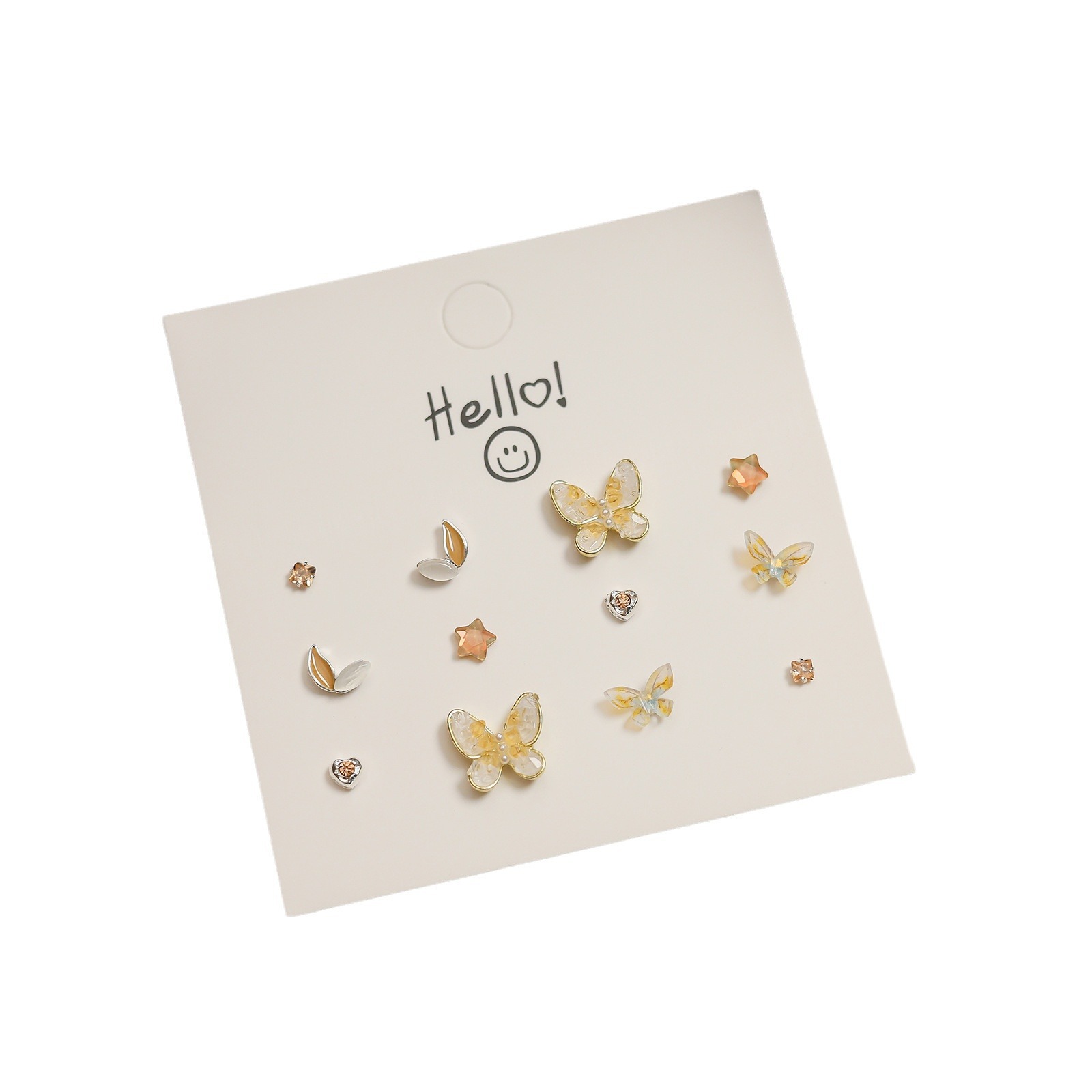 Wholesale of new autumn and winter Maillard Butterfly silver needle stud earrings with a touch of artistic, retro and high-end style, as well as simple and elegant earrings Item Picture