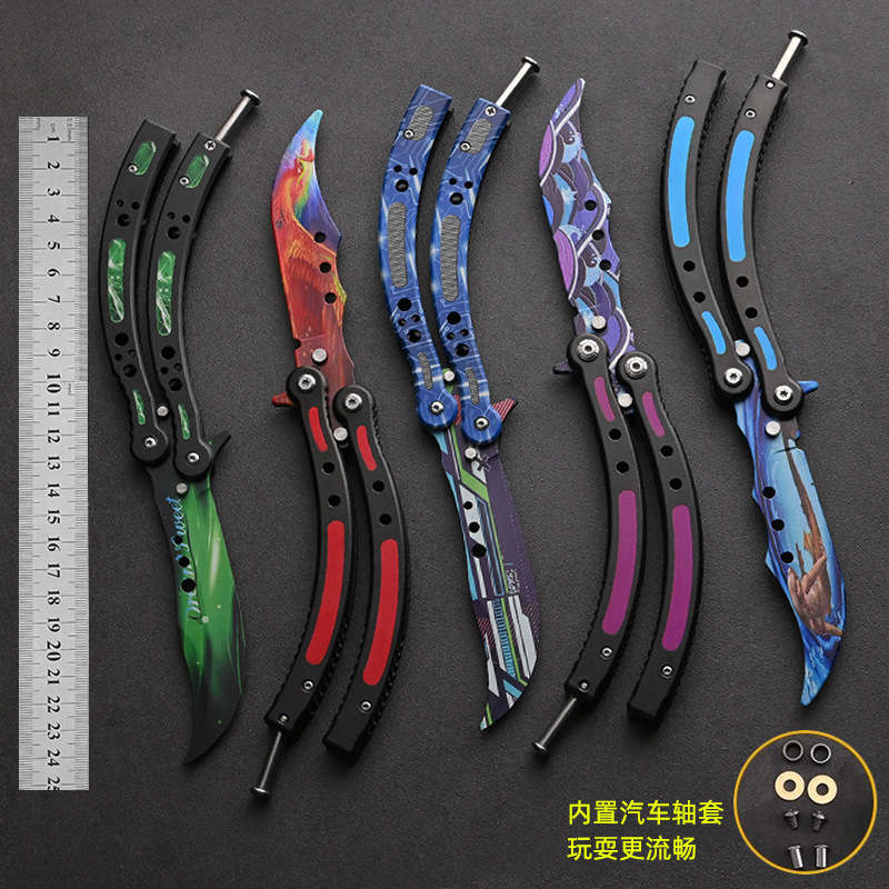 csgo Butterfly Folding Knife Peripheral Butterfly Knife Comb Claw Knife Uncut Hand Knife Butterfly Training Knife toy full figure