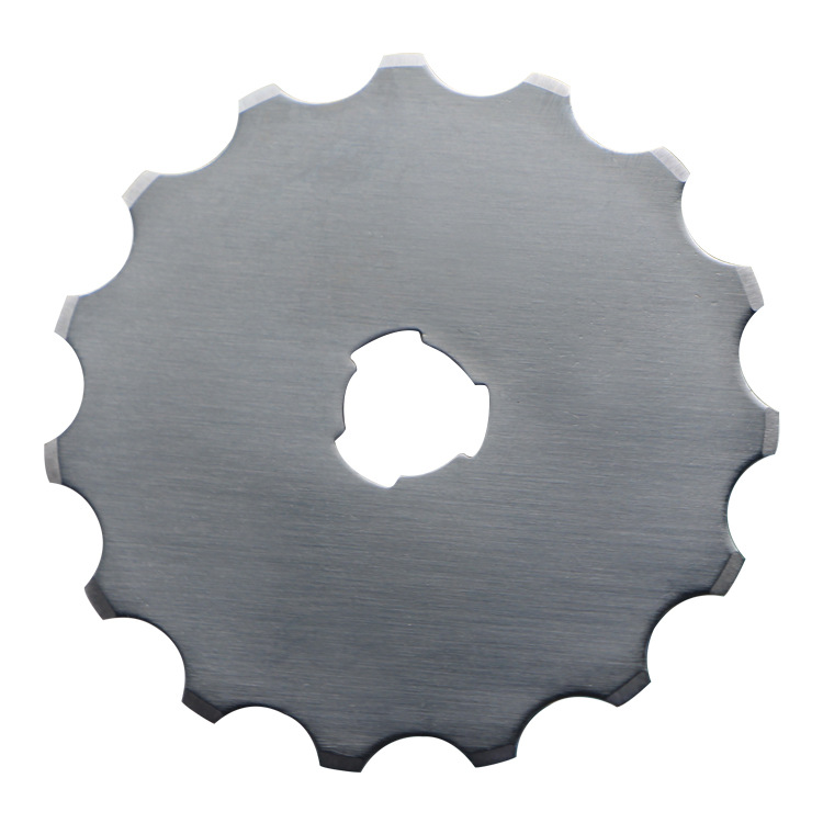 45mm dotted line blade 15-tooth fabric cutting paper wheel knife alloy fabric cutting machine circular blade slitting machine Item Picture