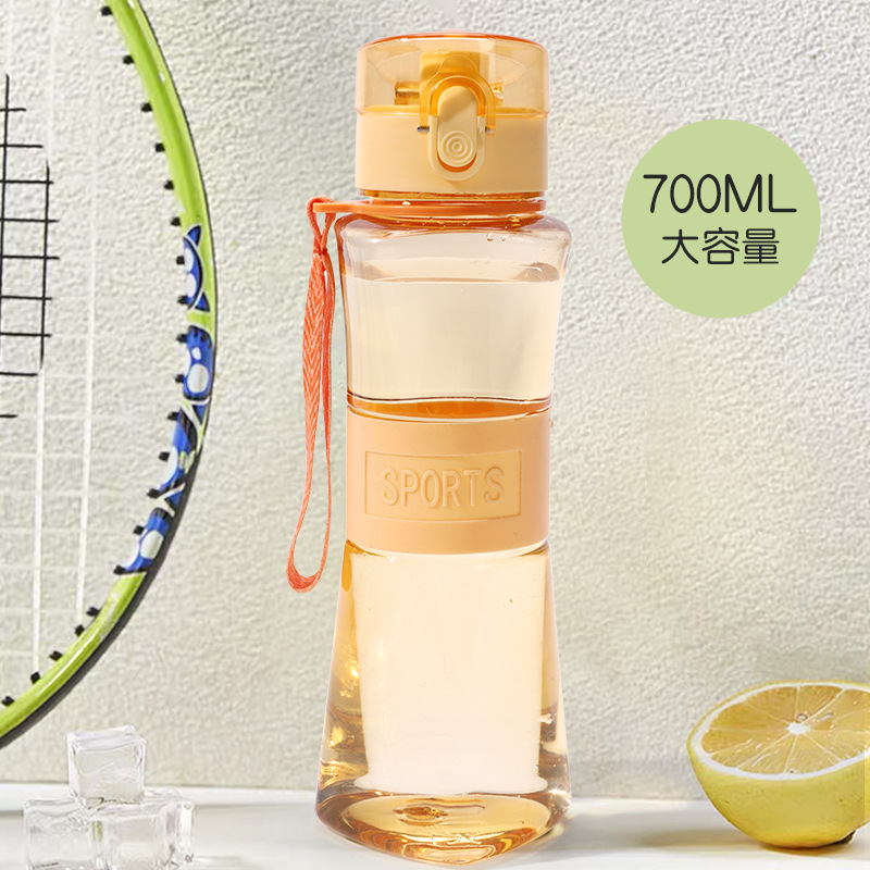 Wholesale plastic fitness and sports water cups from the manufacturer, large-capacity portable outdoor water cups, and narrow-waisted space cups details Picture