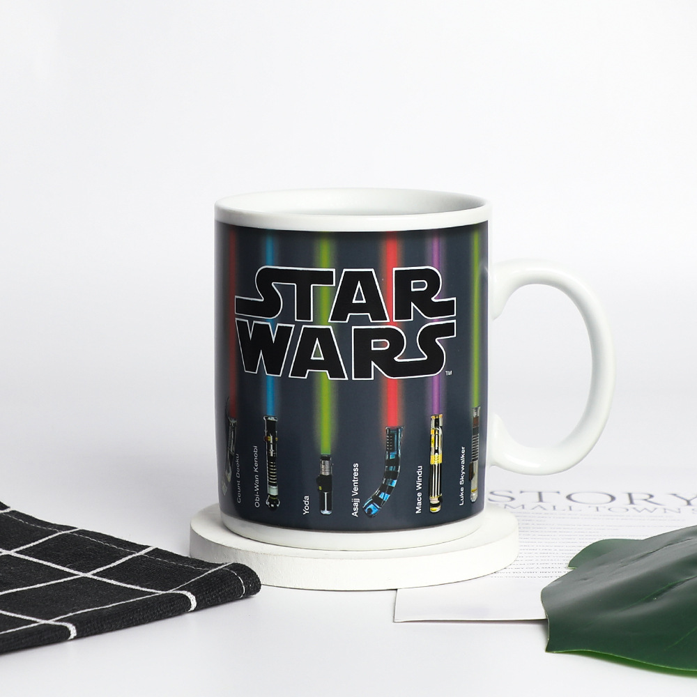 In-stock creative Star Wars temperature-sensitive color-changing ceramic cups, personalized gift promotion cups, color-changing coffee mugs full figure