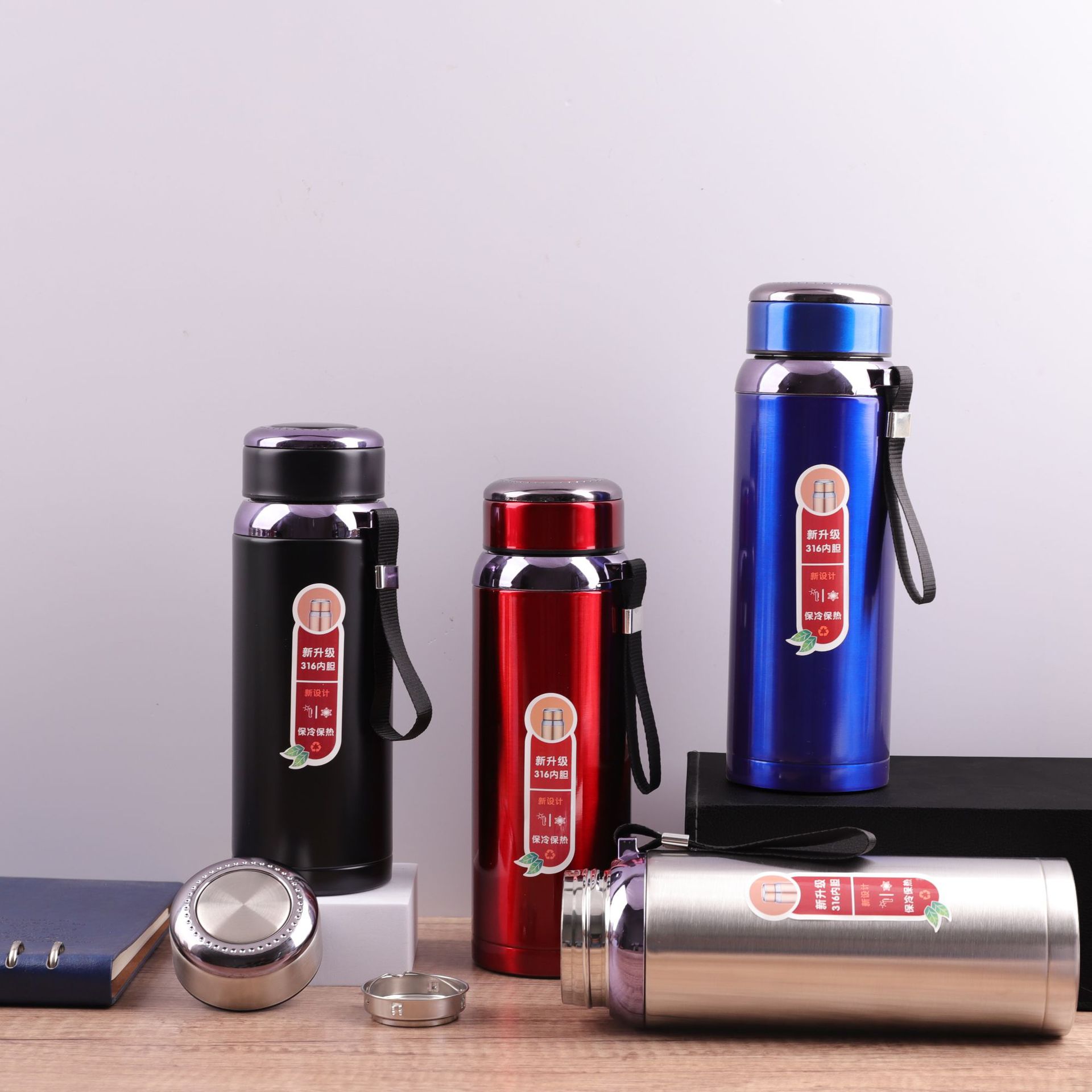 New 316 stainless steel insulated cup, gradient strap travel kettle, large capacity outdoor sports kettle, wholesale logo Application Scenario