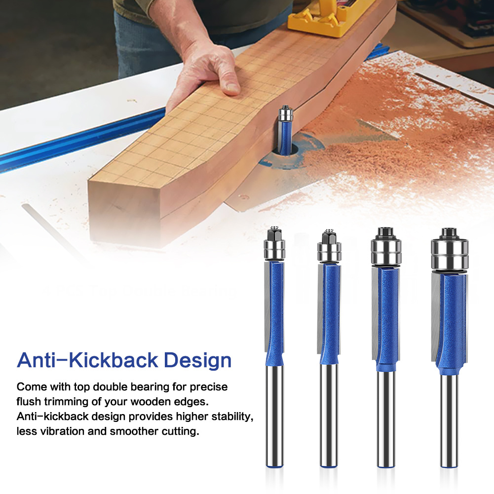 Head double-axis trimming tool, tungsten steel profiling woodworking milling cutter, slotting flat edge tool, alloy blade head set details Picture