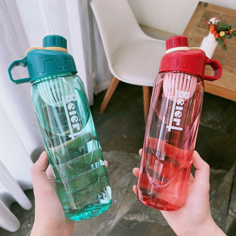 Portable water cup for sports and fitness, plastic space cup, fashionable cup for men and women, large-capacity water bottle, leak-proof and shock-resistant, portable cup Specification drawing
