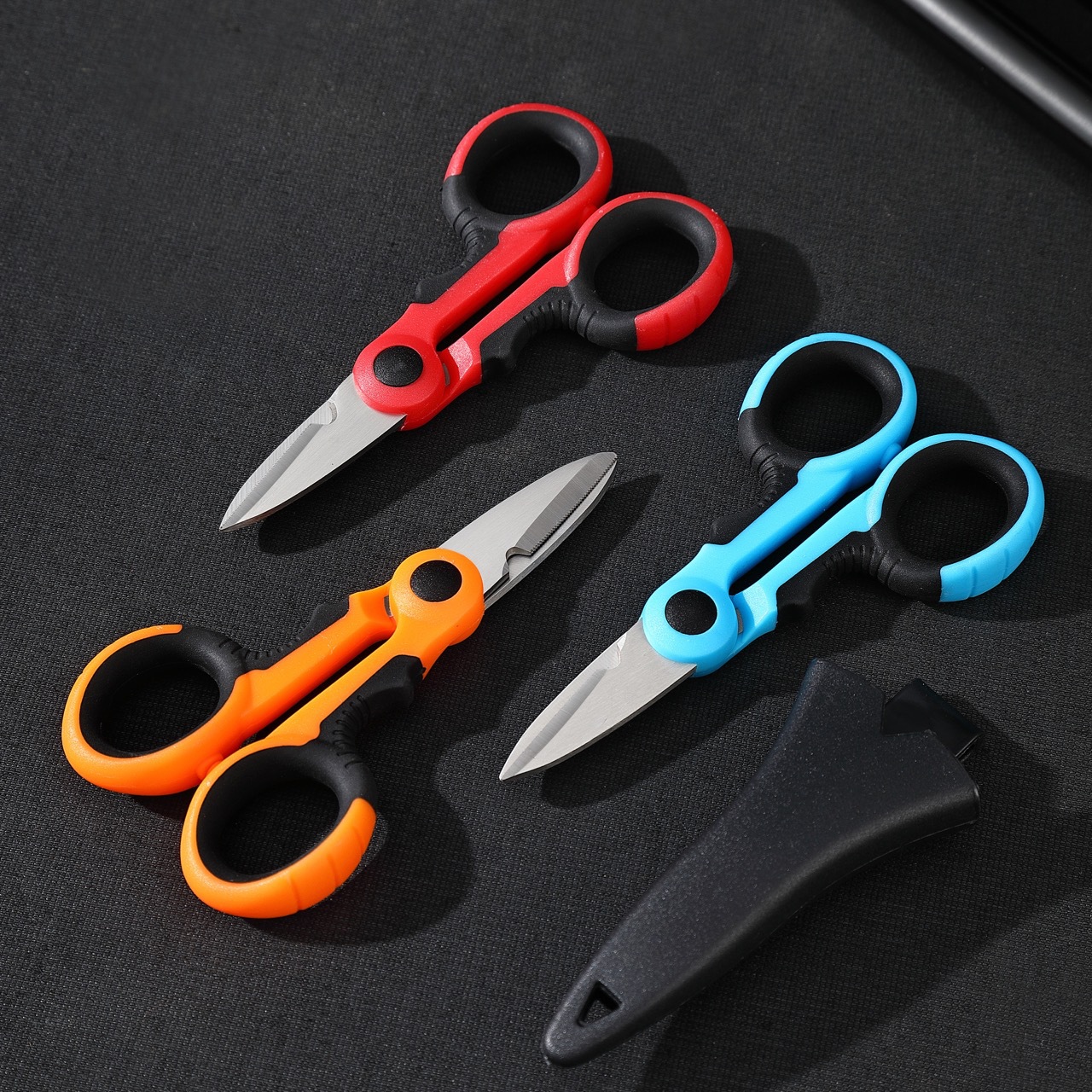 Thickened stainless steel powerful wire stripping serrated scissors for electricians, portable household scissors, industrial scissors, super cost-effective wholesale full figure