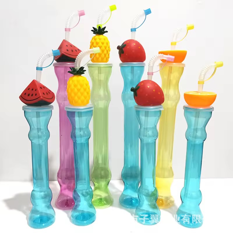 Factory direct sales of new disposable plastic water cups in multiple colors to choose from, including small gourds, large gourds, cartoon plastic straw cups Application Scenario
