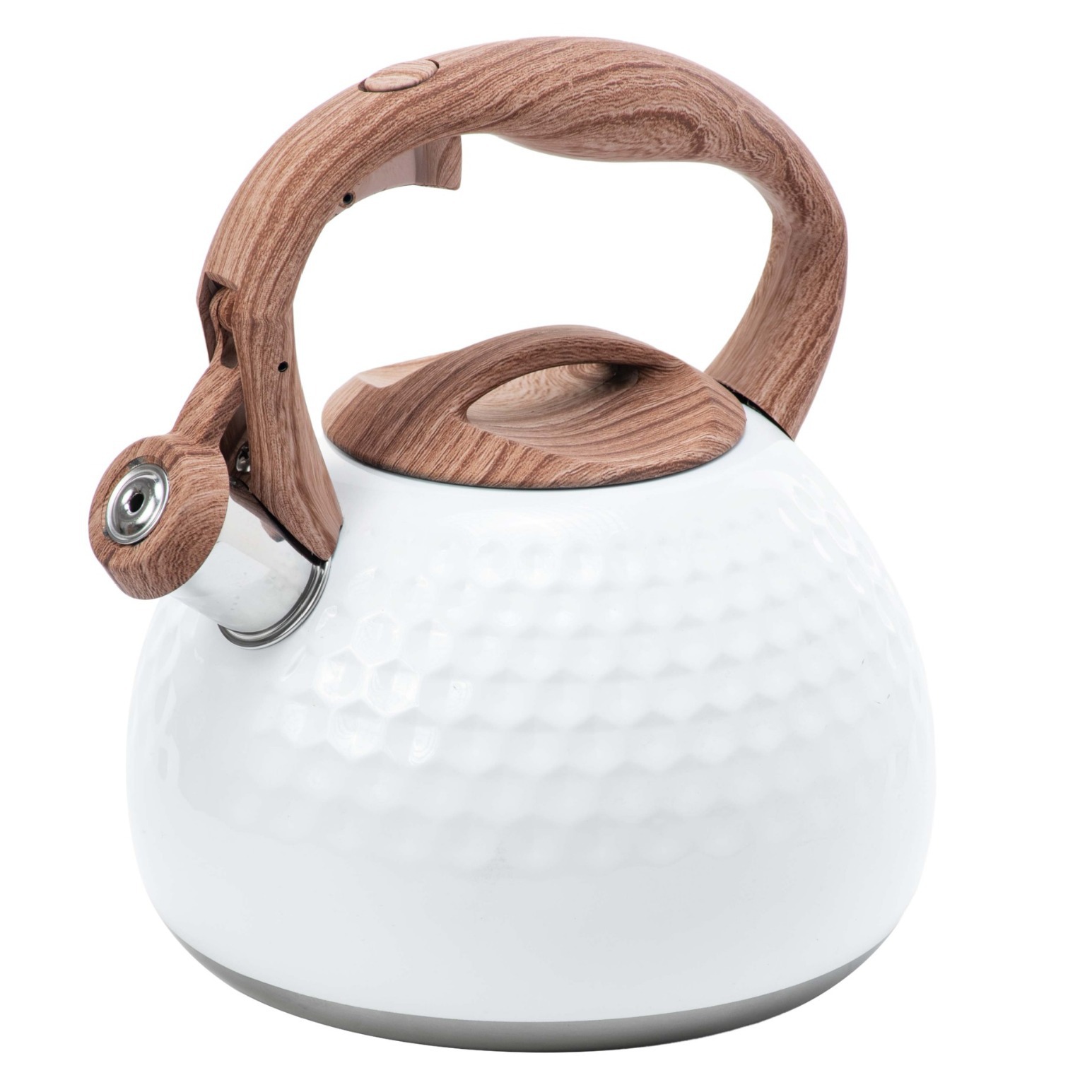 3-liter large-capacity stainless steel whistling kettle, household gas stove, white whistling kettle, induction cooker kettle Item Picture