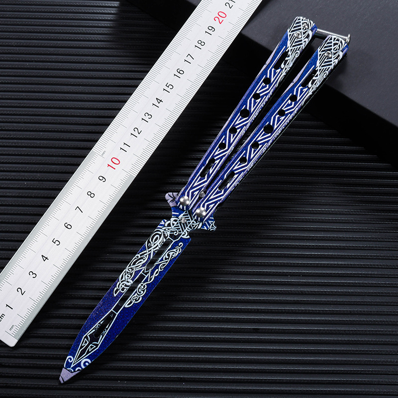 The manufacturer's butterfly knife is an unedged csgo game folding and swinging hand fancy all-steel toy. It's a beginner's training without a blade undefined