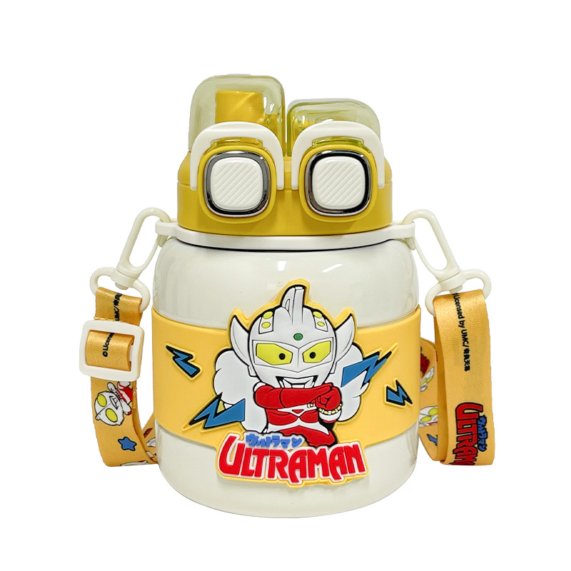 The classic Ultraman series Square Dun Dun insulated cup features a double-drinking lock design with a built-in cup rope and a large capacity water cup Item Picture