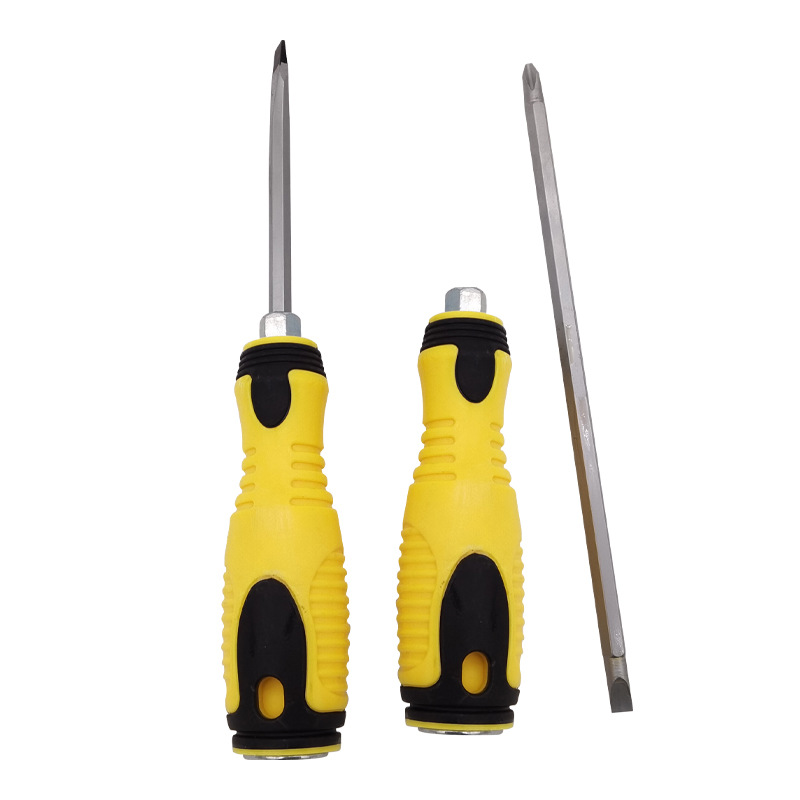Wholesale of household tools such as yellow and black cross-shaped dual-purpose strong magnetic screwdrivers and screwdrivers from the original manufacturer Item Picture