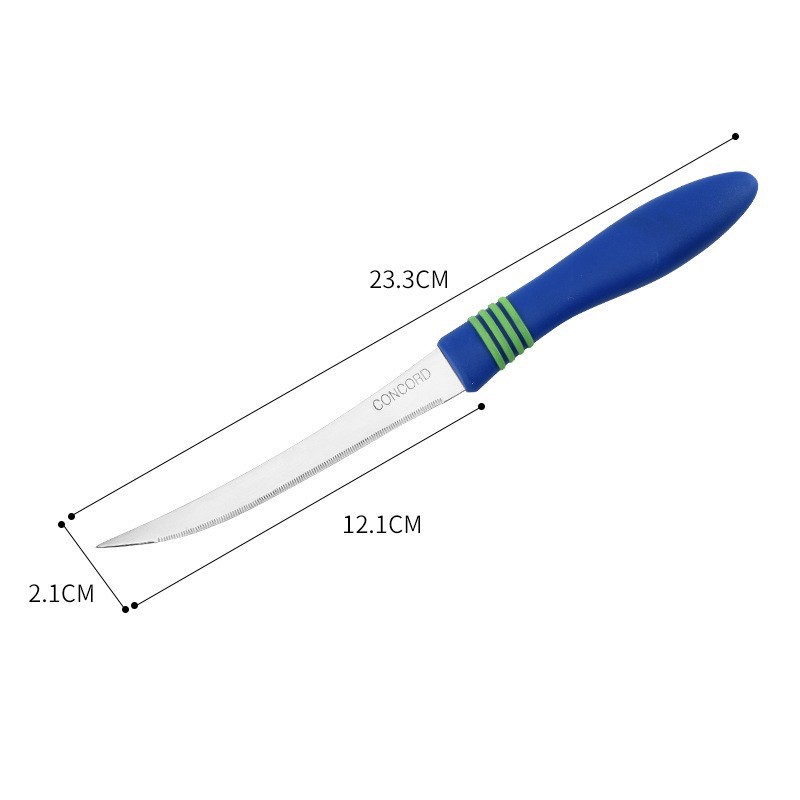 Stainless steel steak knife, fruit knife, kitchen household plastic fruit peel knife, fruit knife, gift wholesale peeler knife Specification drawing