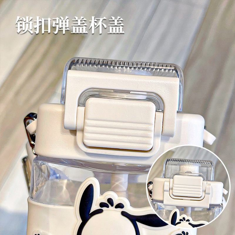 Genuine Sanrio authorized plastic cups, high appearance level children's water cups, large-capacity straw cups, cute girls' sports cups details Picture