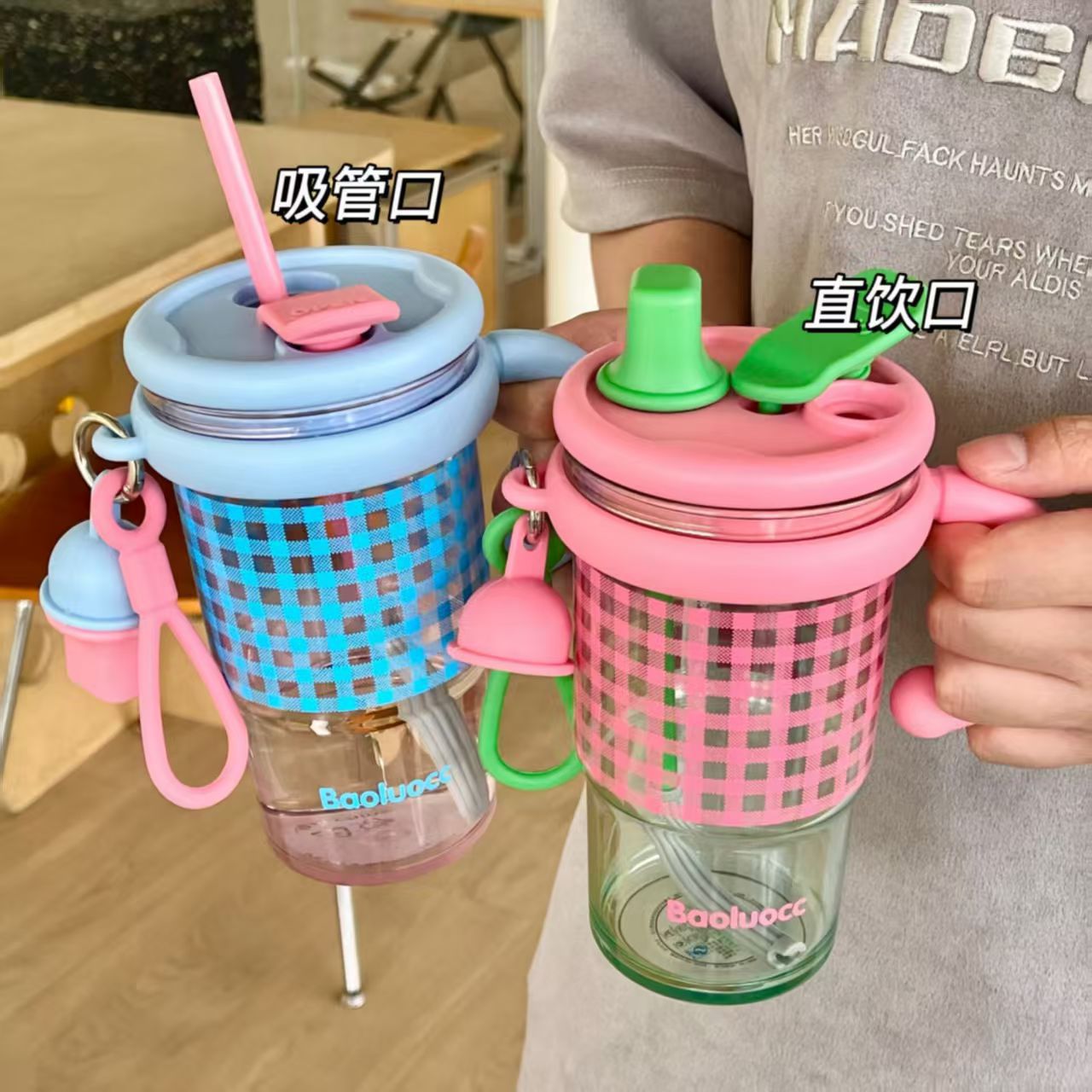 Summer water cup for girls, high appearance level 2025, large-capacity new model, cute and portable summer student straw, easy to use Specification drawing