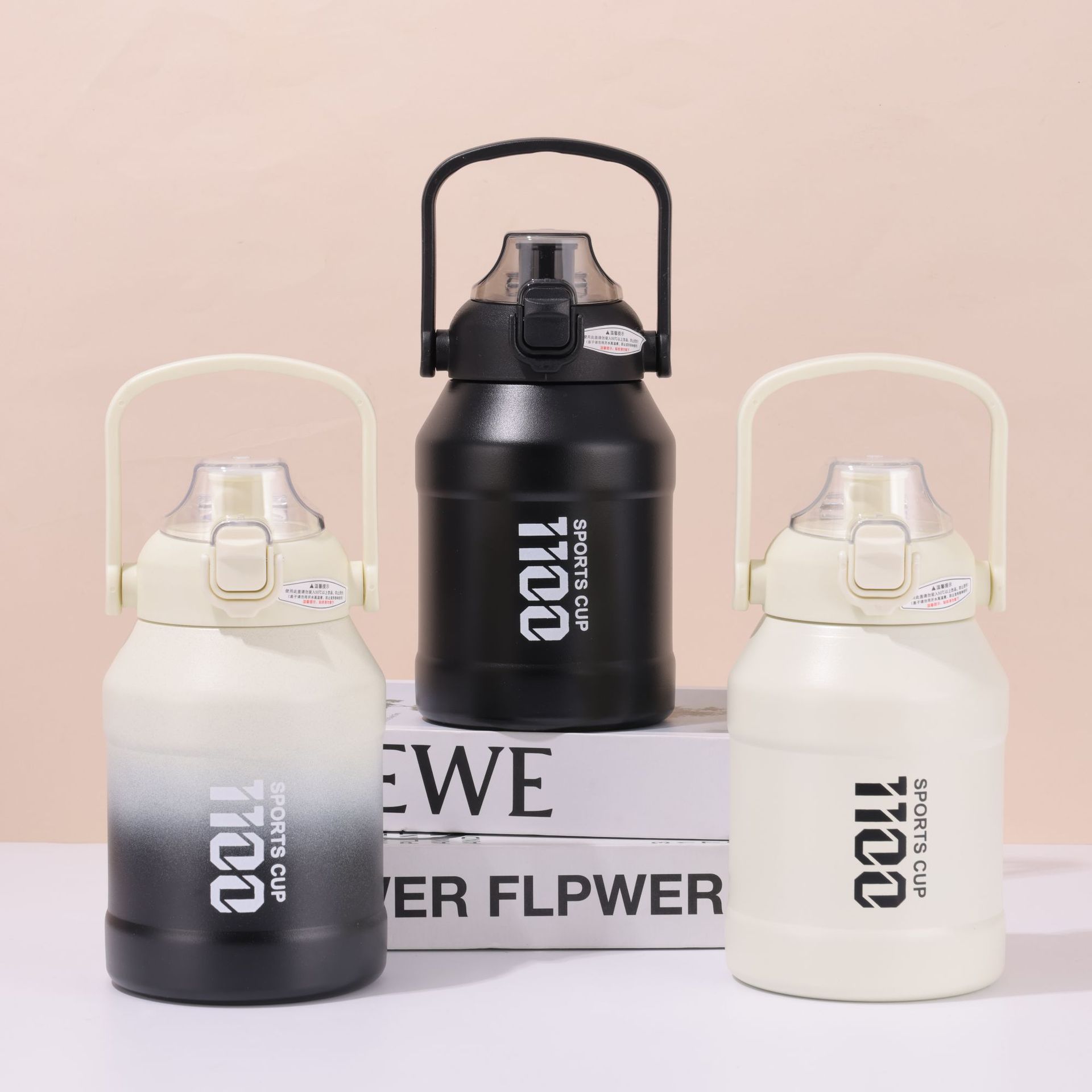 New large-capacity ton bucket, 316 stainless steel outdoor with straw, bouncing cup, portable sports and fitness insulated cup details Picture