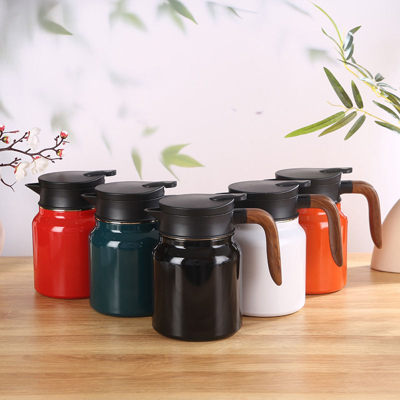 316 stainless steel insulated cup, large-capacity steeping pot, tea-water separation steeping pot, portable wood grain household insulated pot details Picture