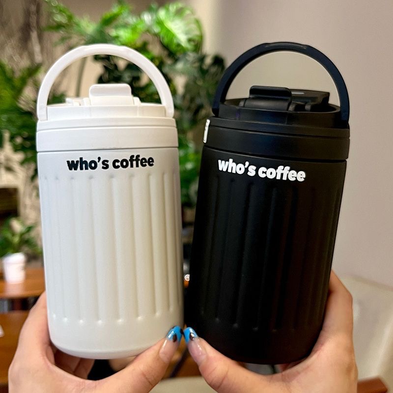 New minimalist insulated cup, portable double drinking cup, straw cup, high appearance level for girls, portable coffee cup with vertical stripes details Picture