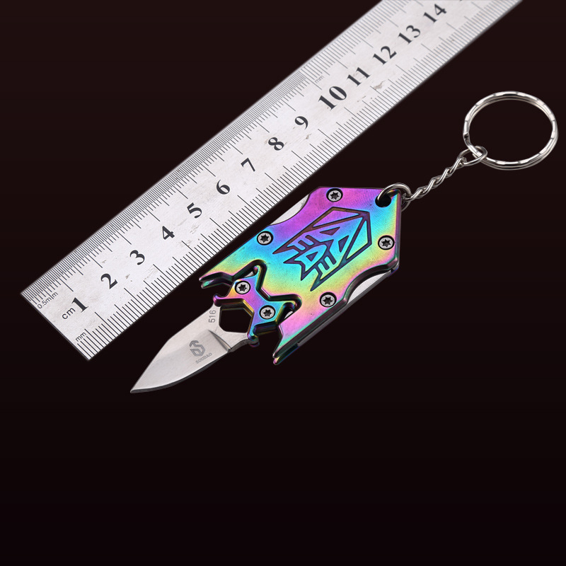 Transformers Mini Folding Knife, portable tactical multi-purpose outdoor keychain knife, gift knife details Picture