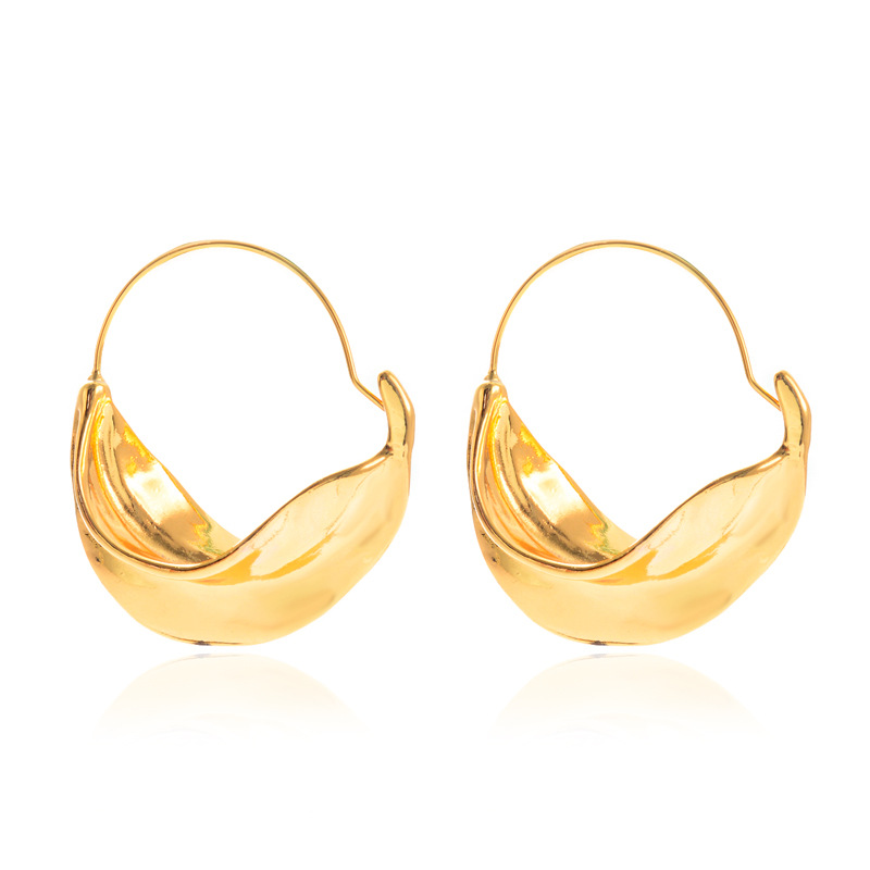 European and American creative new irregular earrings, alloy flower basket exaggerated earrings, ins influencer style earrings factory direct sales Item Picture