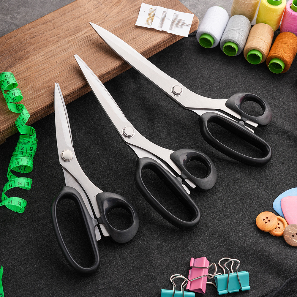 Stainless steel tailor's scissors, powerful fabric scissors, paper-cutting clothes, fabric scissors, labor-saving handle, large hand sewing master's tool scissors full figure
