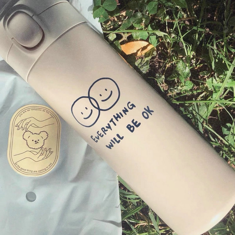 Korean version student portable cartoon, cute and adorable pop-up lid stainless steel insulated cup, children's creative portable cup Specification drawing