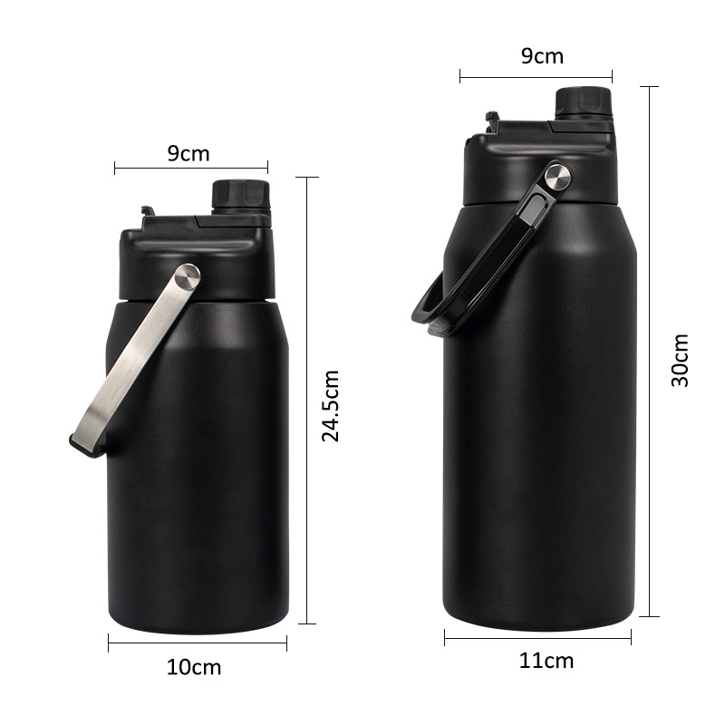 Unique mold with handle, double-drinking space pot, thermos, sports water bottle, 1800ML large capacity water bottle Specification drawing
