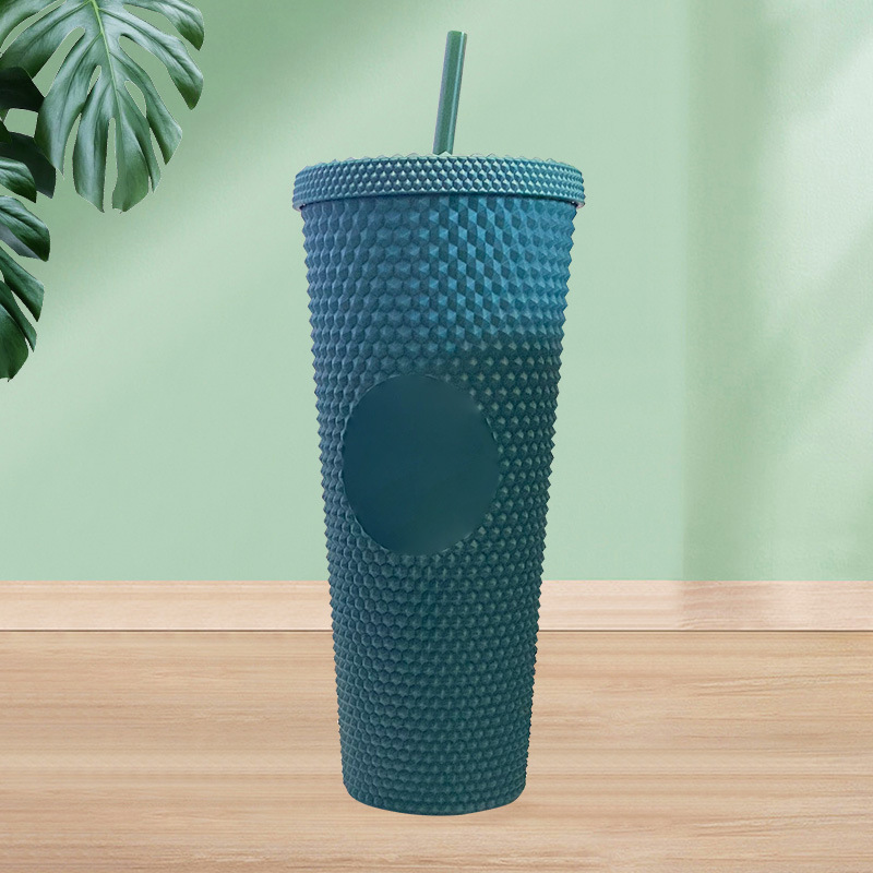 【 Processing and Customization 】 Durian Cup 710ml large-capacity plastic Straw cup, cross-border European and American drinking durian cup Specification drawing