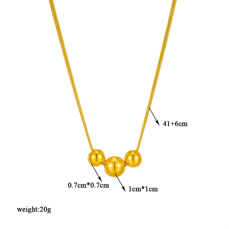 A new cross-border, simple and niche design of irregular-sized round ball beaded titanium steel metal jewelry necklace from Europe and America Application Scenario