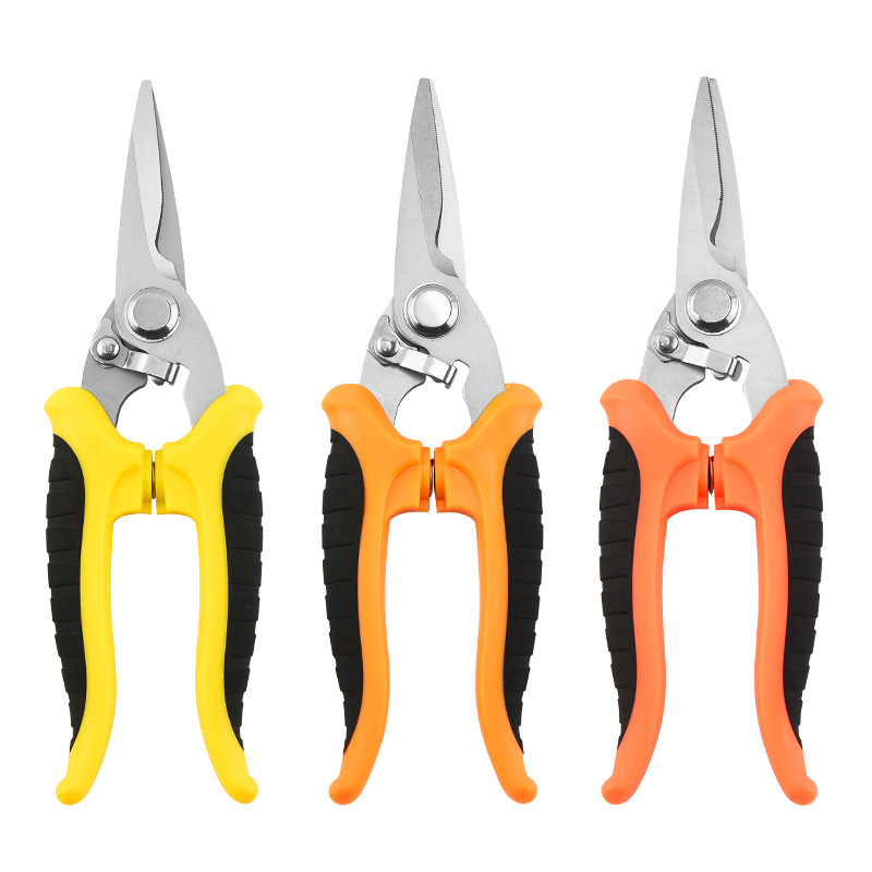 Manufacturer's stainless steel wire trough shears, electrician's professional cable shears, straight head thin iron sheet shears, industrial electronic shears Item Picture