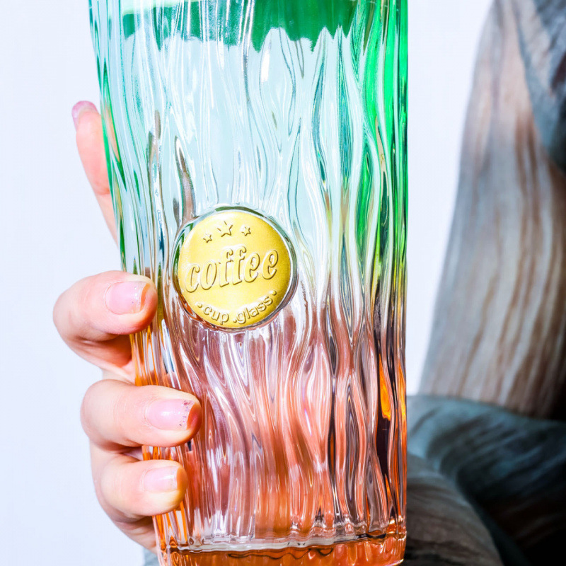 New popular glass straw cup for home use, high appearance level beverage juice cup, large-capacity student water cup with lid as a gift details Picture