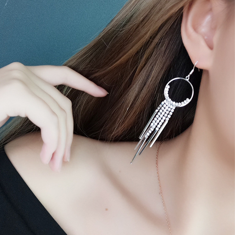 Fashionable accessories, super ethereal and exquisite tassel earrings, summer high-end, temperament, personality, versatile earrings, women's accessories from Yiwu Specification drawing