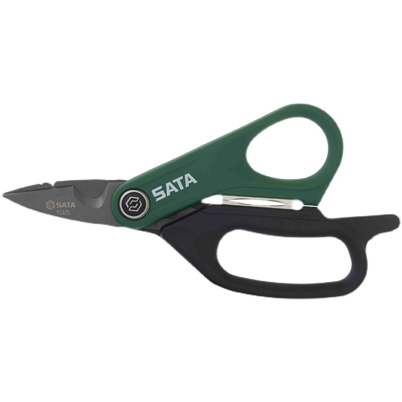 Shida Electric Scissors, multi-functional professional scissors, industrial-grade powerful scissors, heavy-duty scissors, extended band spring 93125A Item Picture