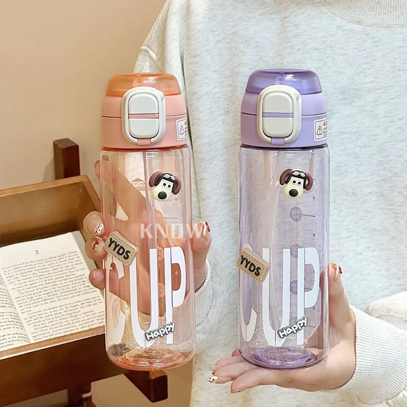 New water cups for girls with high appearance standards, large-capacity cups for students and children to go to school, and plastic cups for men's summer sports Specification drawing