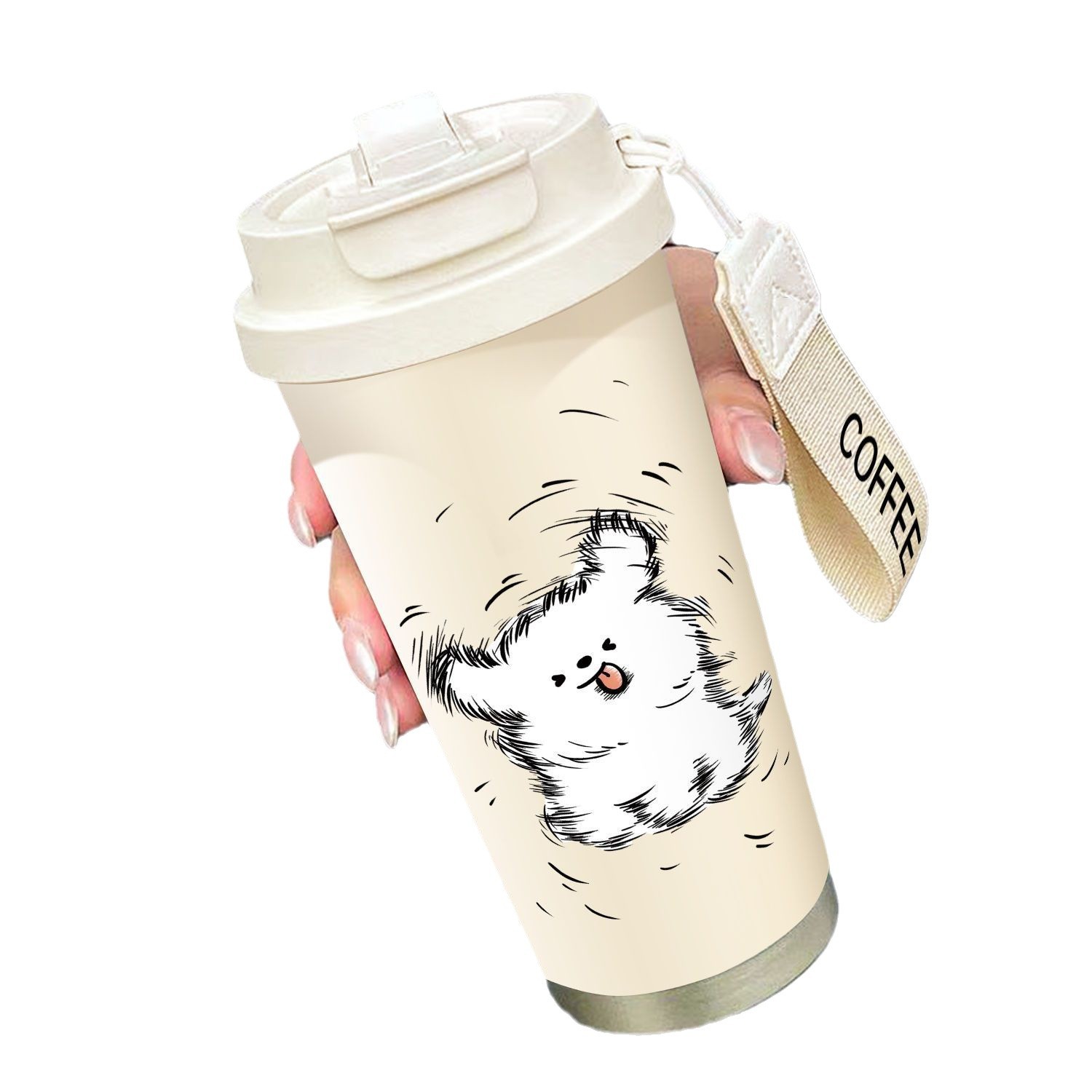Large-capacity insulated cups, straws, simple double drinking cups, cold insulation cups, coffee cups, and heat preservation for male and female students Item Picture