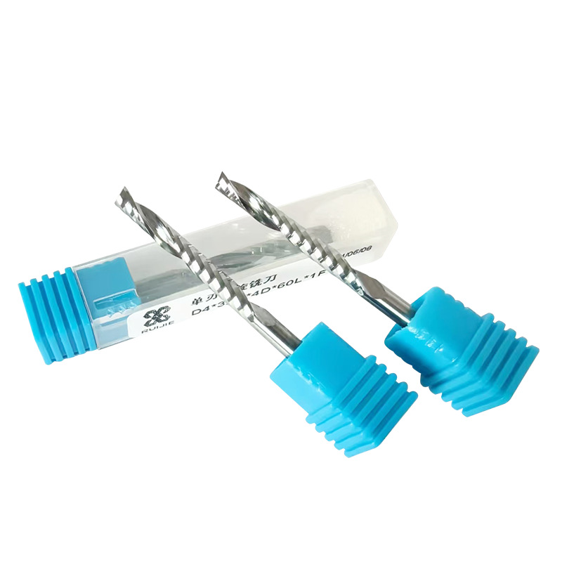 Acrylic PVC dedicated single-edge helical milling cutter, hard alloy CNC tool, 3.175 engraving machine milling tool Item Picture