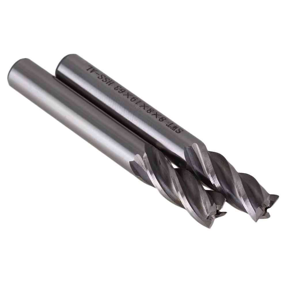 SWT milling cutter, Southwest Imperial straight shank end mill, four-edge Imperial milling cutter, super-hard white steel straight shank end mill, 1/8mm Specification drawing