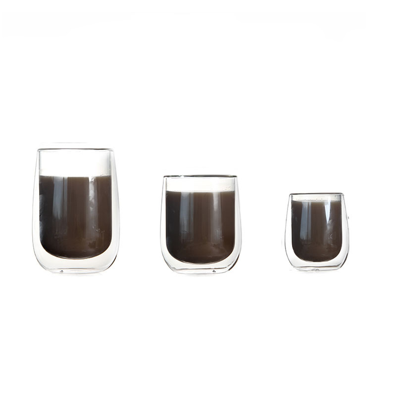 Heat-insulating high borosilicate glass cups, high-temperature resistant household milk cups, coffee cups, office tea cups, double-layer glass cups Item Picture