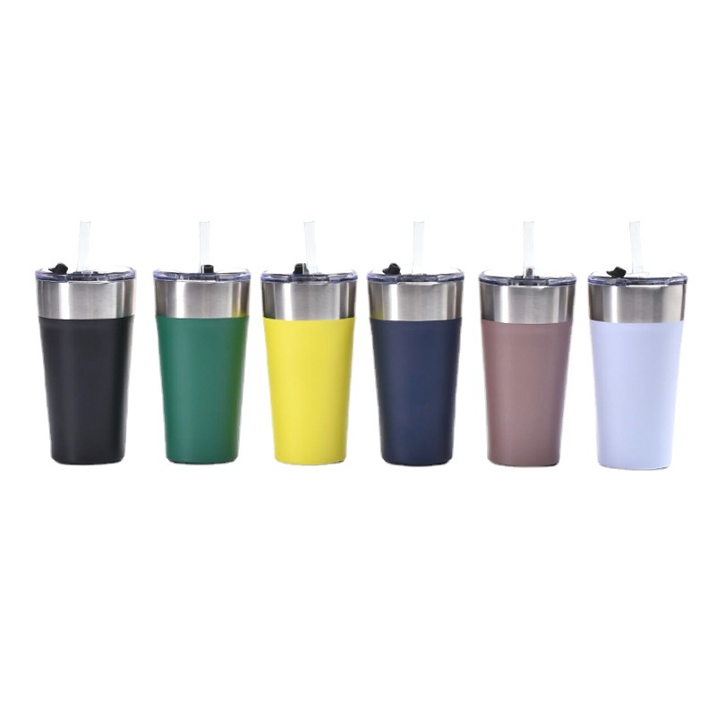 The new second-generation cross-border beer mug, stainless steel car cup, with a built-in bottle opener, straw, beer mug and insulated cup at the bottom Item Picture