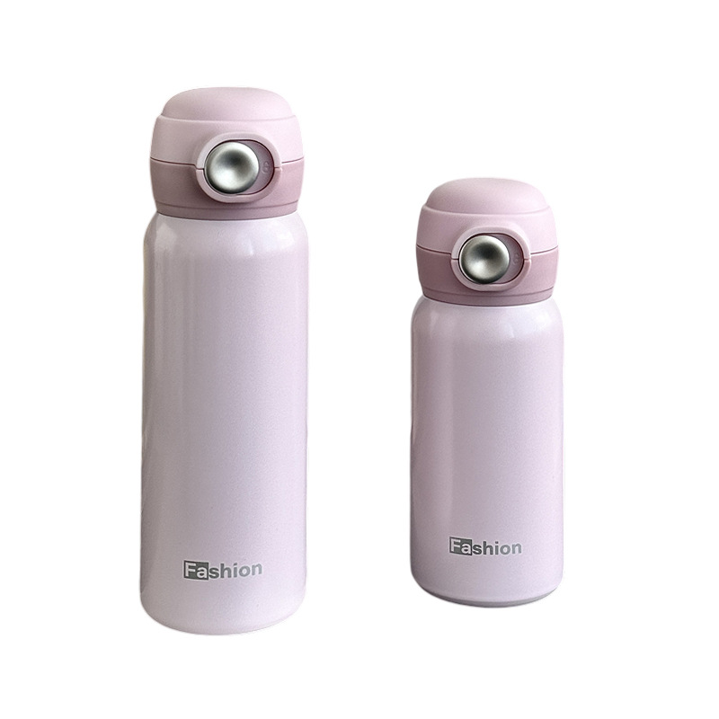 Wholesale of new fashionable stainless steel vacuum business travel cups with high appearance standards, bouncing straws, couple and student insulated cups Item Picture