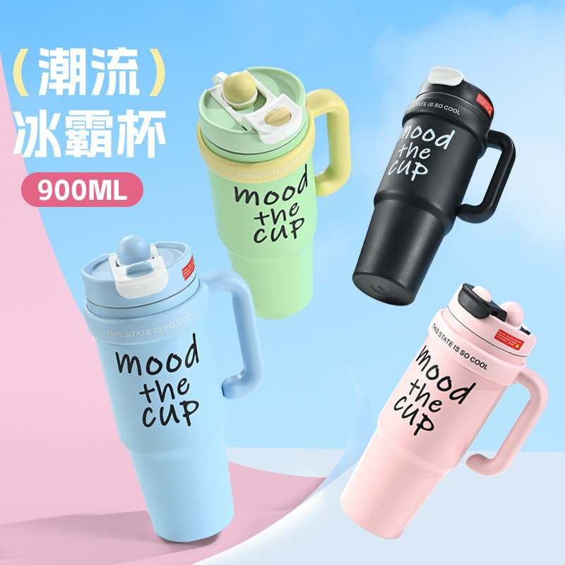 ins High-appearance-level large-capacity insulated cup 2025 New portable giant stainless steel water cup for heat and cold preservation details Picture