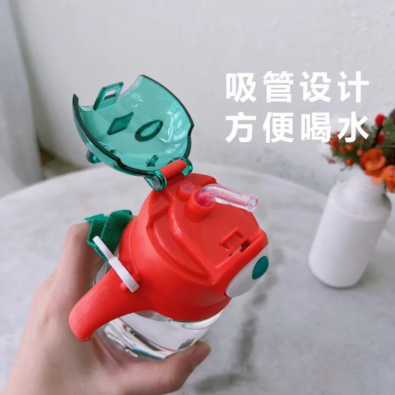 Seliya children's water cup with straw, plastic anti-drop cup, cartoon for primary school students, kindergarten handle portable water bottle Application Scenario
