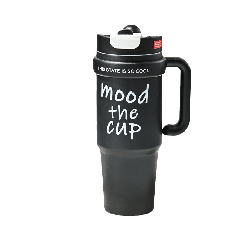 Giant insulated cup, ice cup, straw cup, large-capacity car cup, household and office handle insulated cold water cup Item Picture