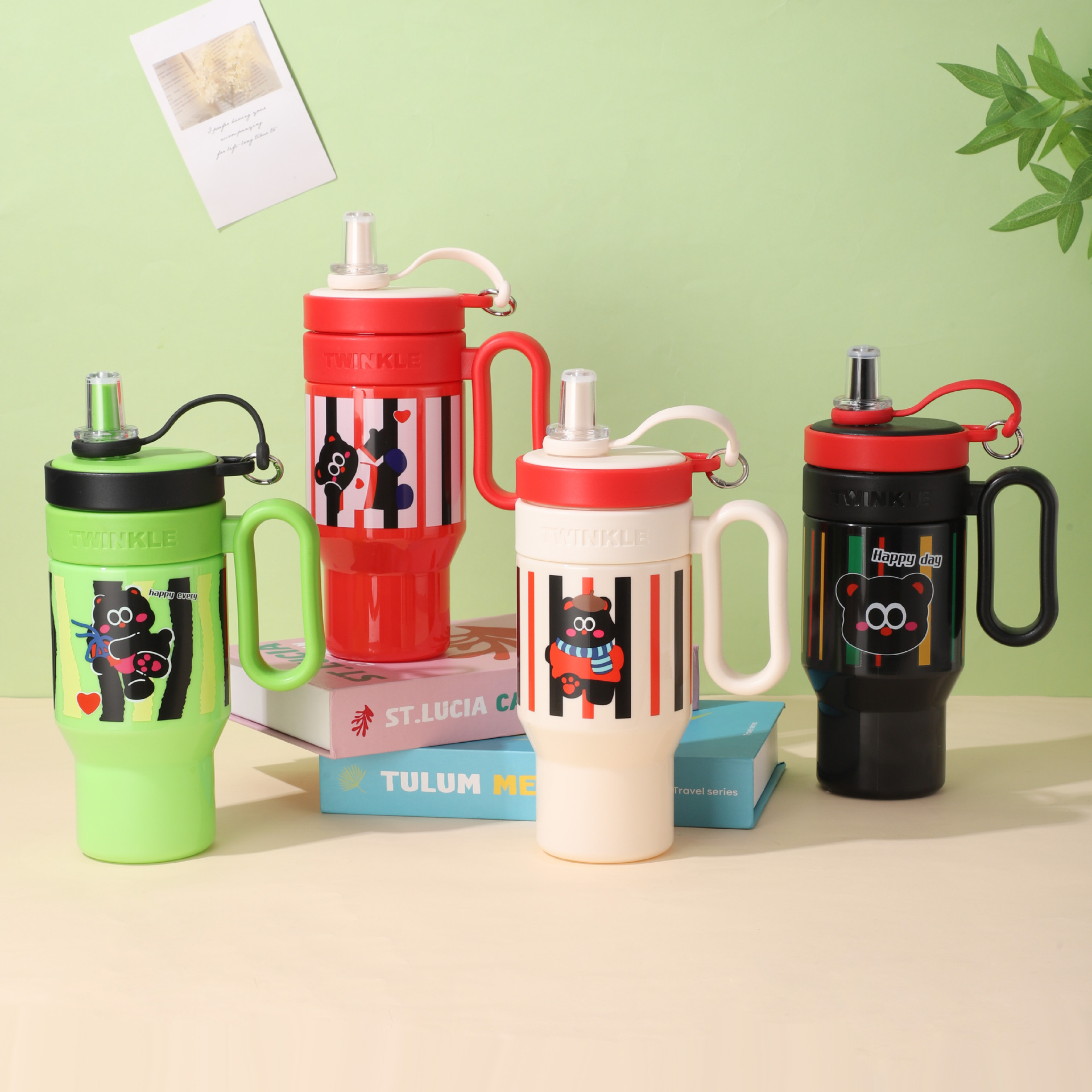 New giant plastic water cup, 30oz large capacity ice cup, simple handle straw cup, outdoor water cup Specification drawing