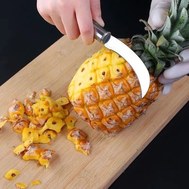 Stainless steel small scythe, small sickle, banana knife, vegetable cutter, pineapple cutter, fruit knife, jackfruit knife, leek cutter details Picture