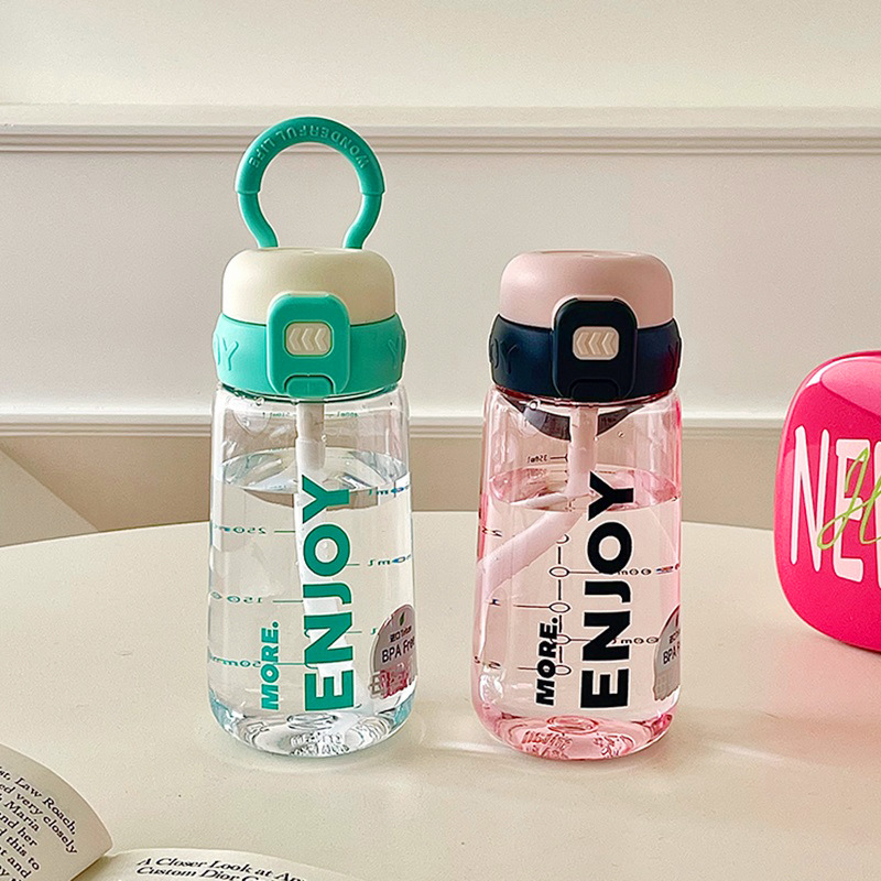 Simple tritan water cup, sports couple fitness, high appearance level plastic cup, portable summer new straw cup wholesale full figure