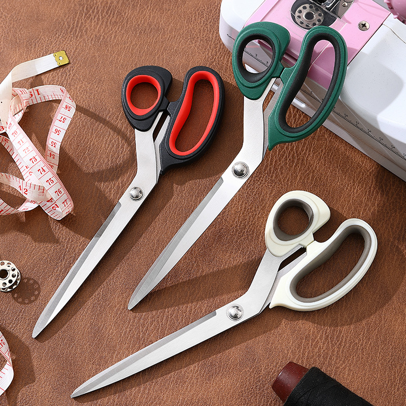 Tailor-specific scissors, household stainless steel hand sewing large scissors, thickened straight head 10-inch fabric cutting scissors wholesale details Picture
