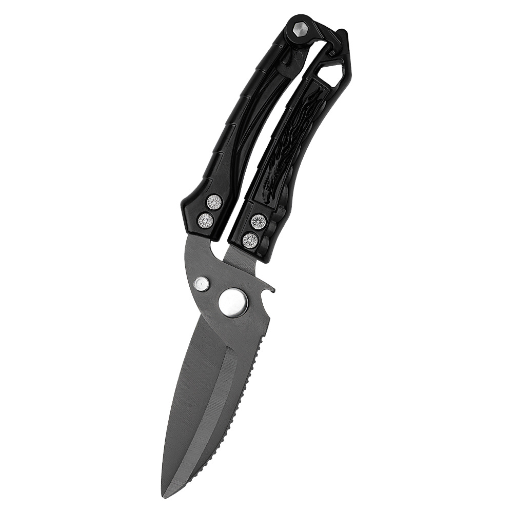 Non-stick stainless steel scissors, aluminum alloy all-metal handle, powerful bone-cutting, chicken and beef cooking, barbecue scissors, multi-functional Application Scenario