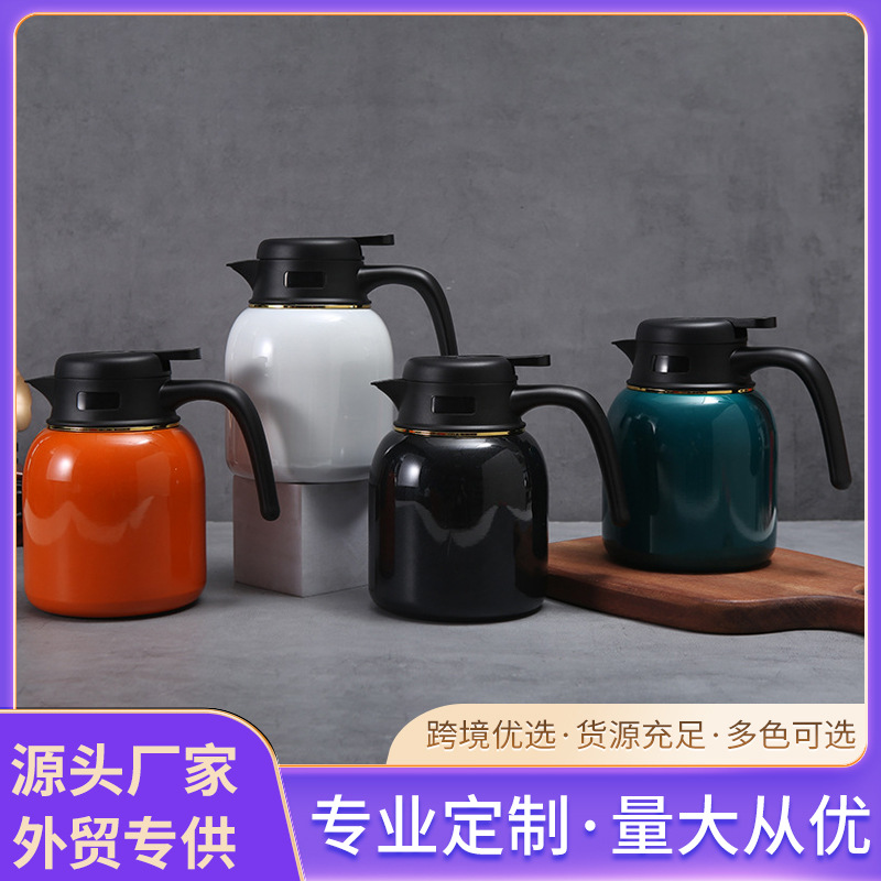Manufacturer's 316 stainless steel insulated stewing pot with handle, portable coffee pot, large-capacity tea and water separation stewing pot full figure