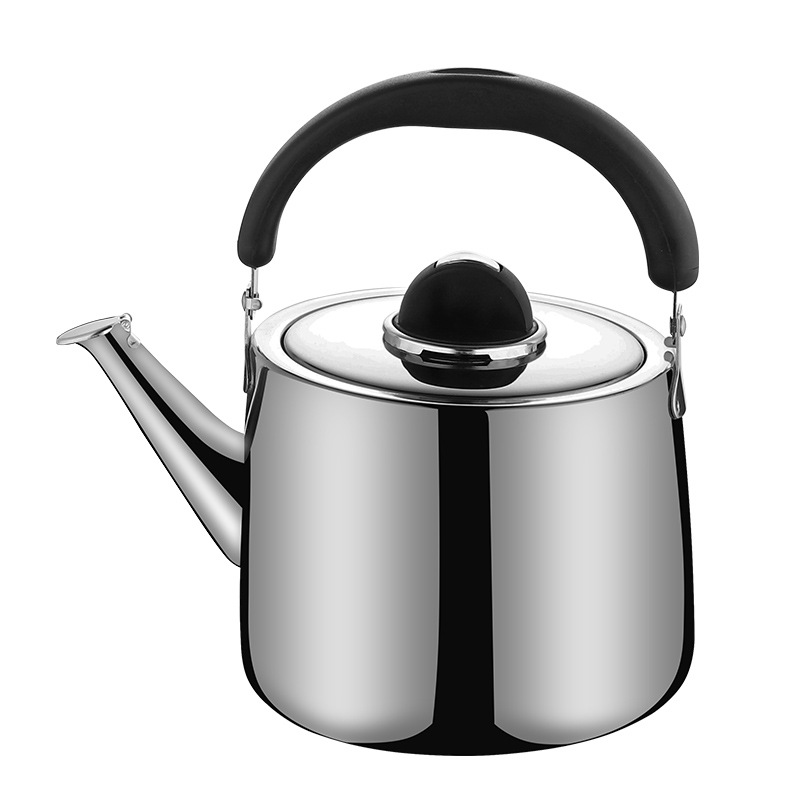 Cross-border stainless steel large-mouthed teapot, soundproof flat bottom thickened wide-mouthed tea brewing kettle, hotel kettle, induction cooker and stove universal Item Picture