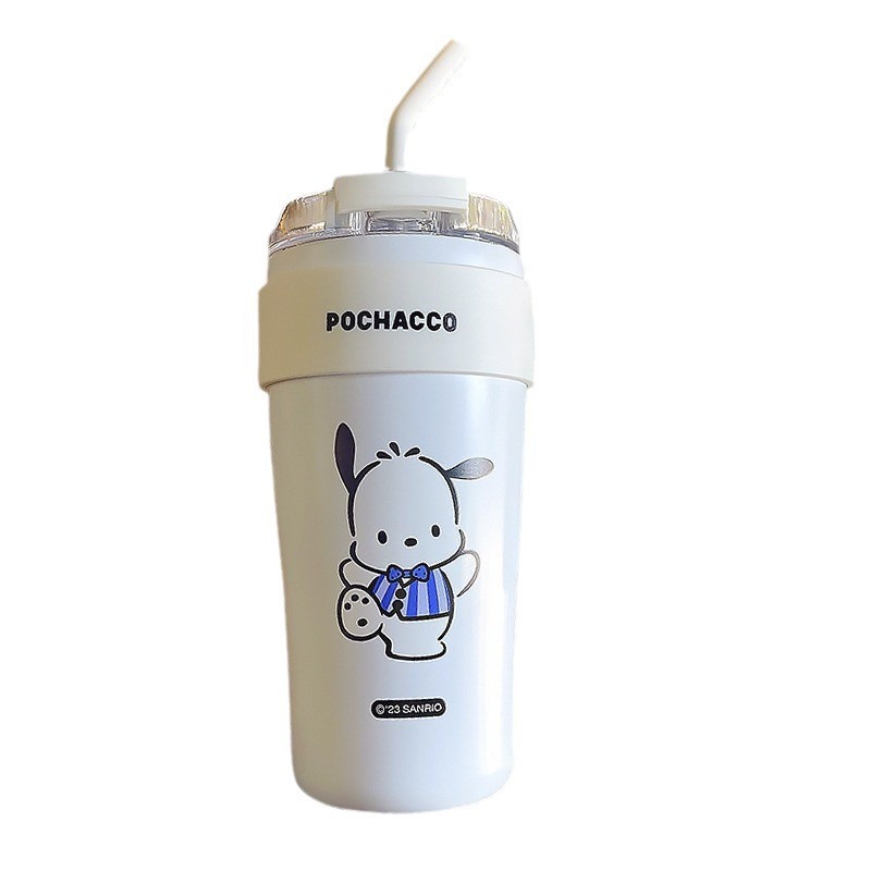 Portable stainless steel ice cup, high appearance level for girls, Sanrio insulated cup, large capacity handle cup, cartoon straw cup Item Picture