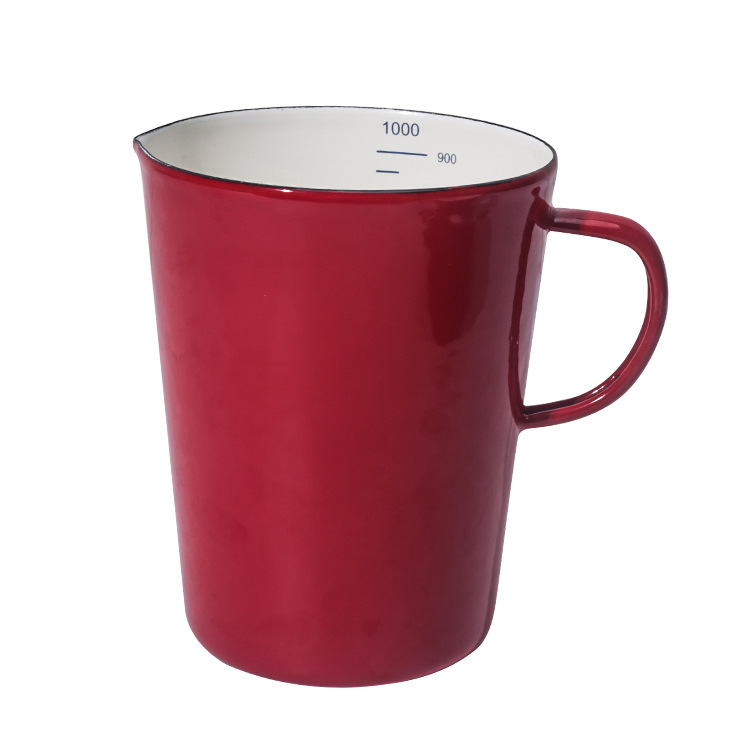 1000ml enamel measuring cup, enamel beaker, thickened enamel measuring cup with scale, enamel cup for export to Japan details Picture